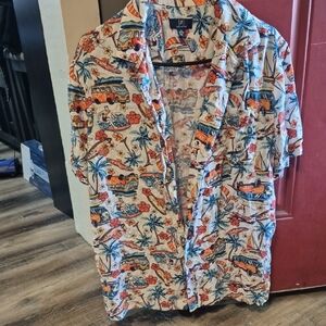 Hawaiian Print Casual Button Down Shirt